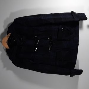 NWT Guess Navy/ Black plaid hooded jacket SZ  S